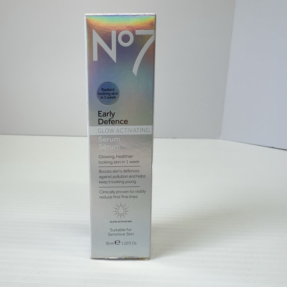 No7 Early Defence Glow Activating Serum 30ml New Sealed